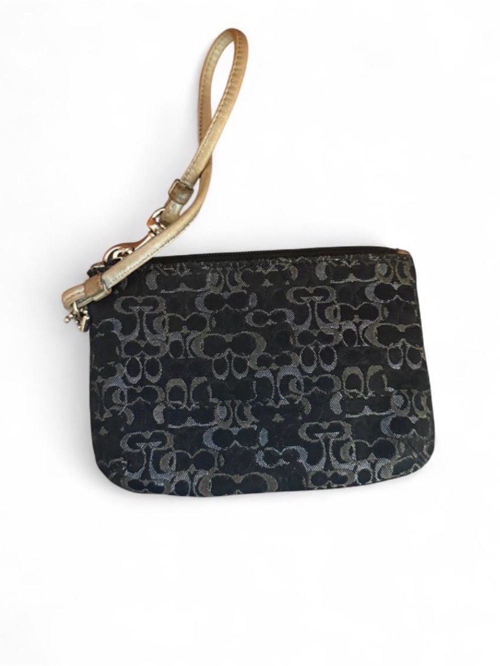 Women's Coach Signature Wristlet Clutch One Size Black Silver